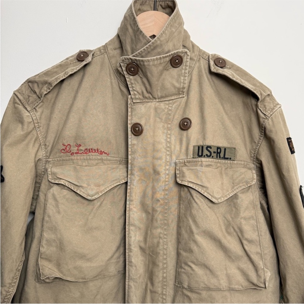 Ralph Lauren Khaki Jacket with Embroidery Tiger rare Military Jacket - Picture 3 of 6